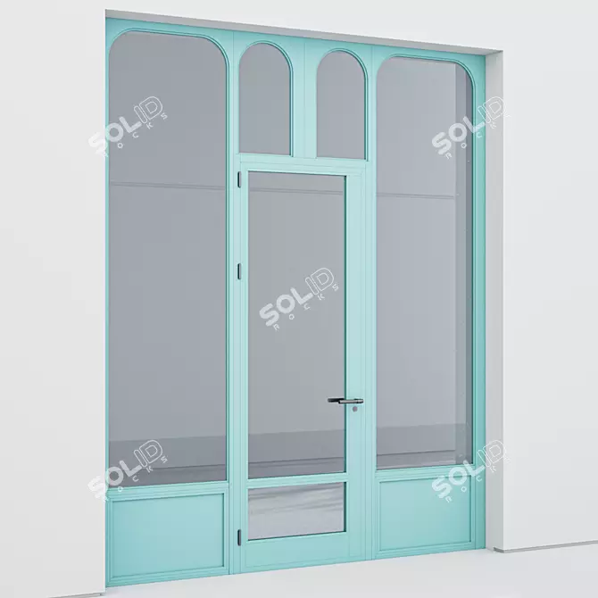 Corona Render Aluminium Door 346 3D model image 2