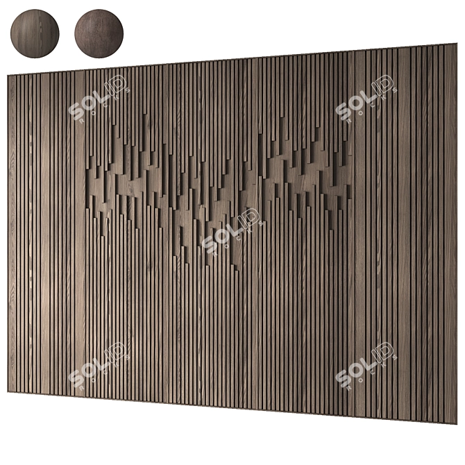 V-Ray Wooden Panels 3D Model 3D model image 1