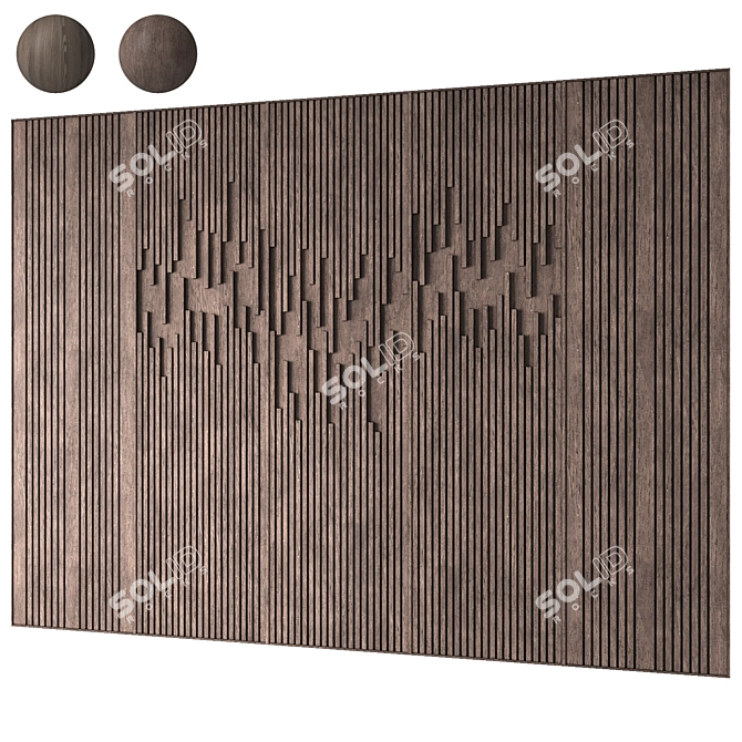 V-Ray Wooden Panels 3D Model 3D model image 2
