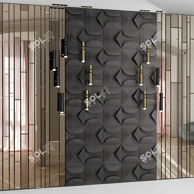 Versatile 3D Wall Panels & FULCRUM CHANDELIER 3D model image 1