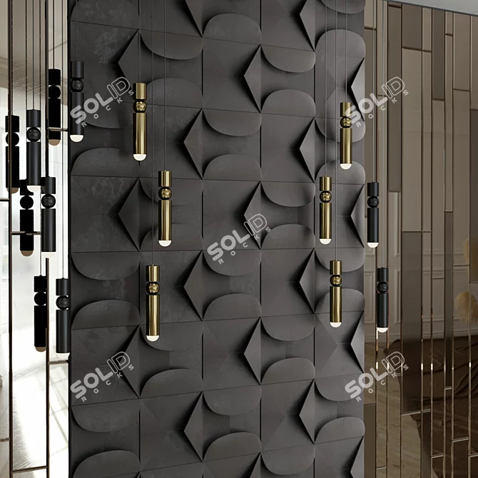 Versatile 3D Wall Panels & FULCRUM CHANDELIER 3D model image 3