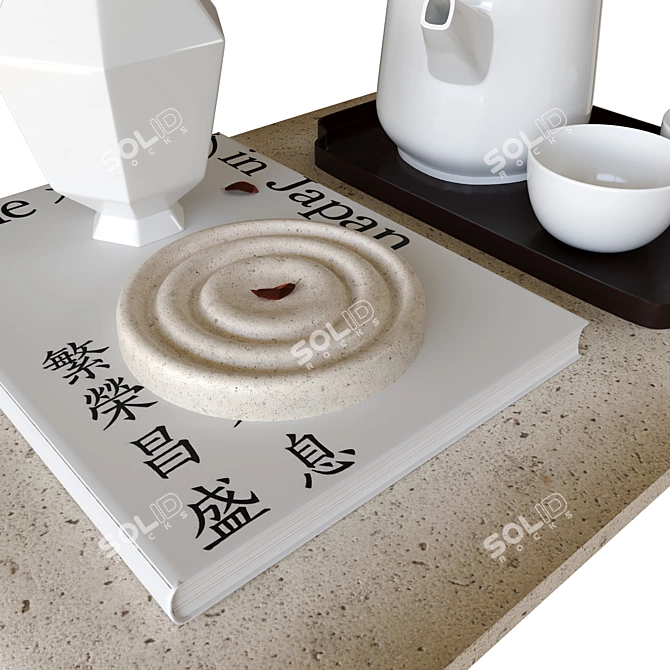 Japanese Tea Set in Style 3D model image 3