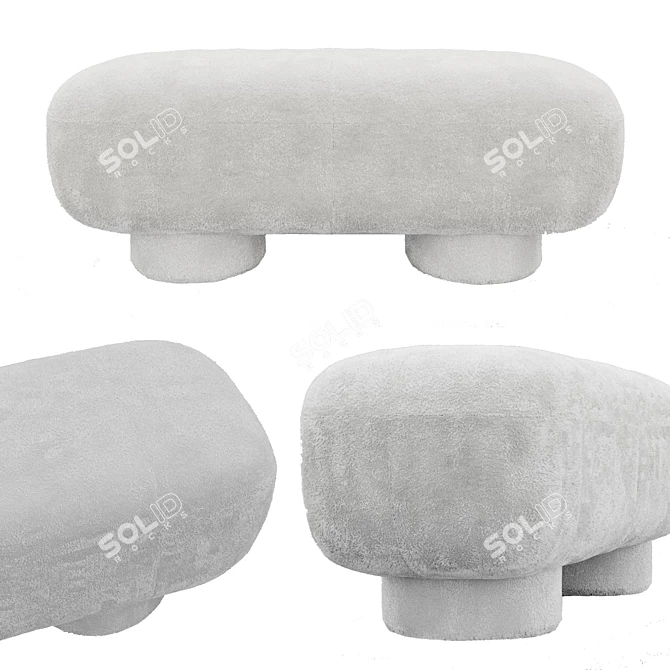 Minimalist BIG FOOT Bench 3D model image 1