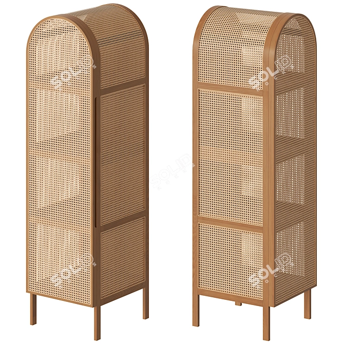 Sleek Cane Storage Cabinet 3D model image 1