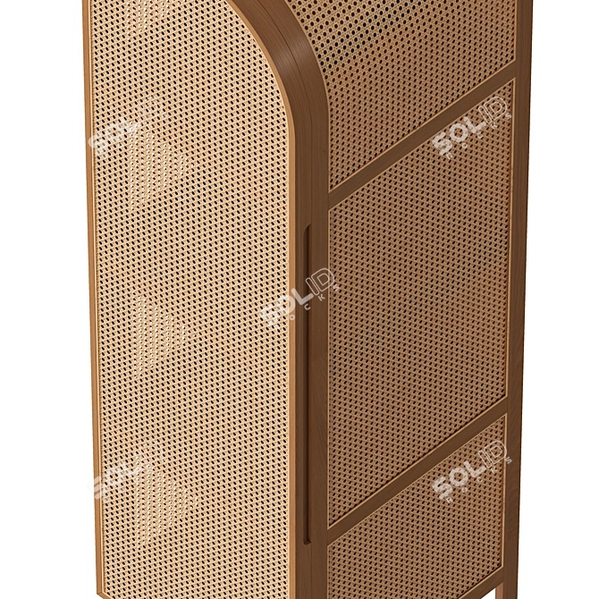 Sleek Cane Storage Cabinet 3D model image 2