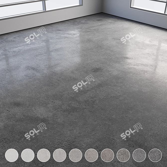 Polished Seamless Concrete Floor 3D model image 1