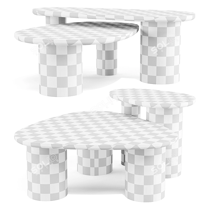 Potocco Jade Coffee Side Tables 3D model image 3