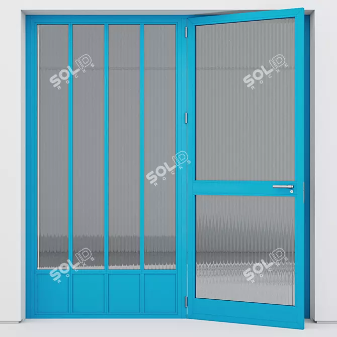 Sleek Aluminium Door Design 3D model image 1