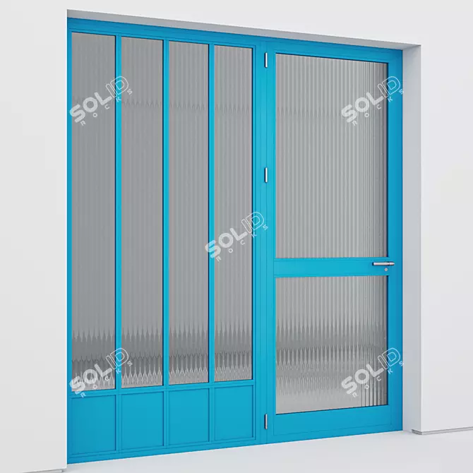 Sleek Aluminium Door Design 3D model image 2
