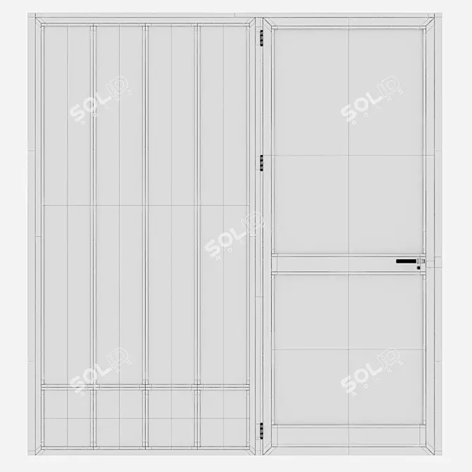 Sleek Aluminium Door Design 3D model image 5