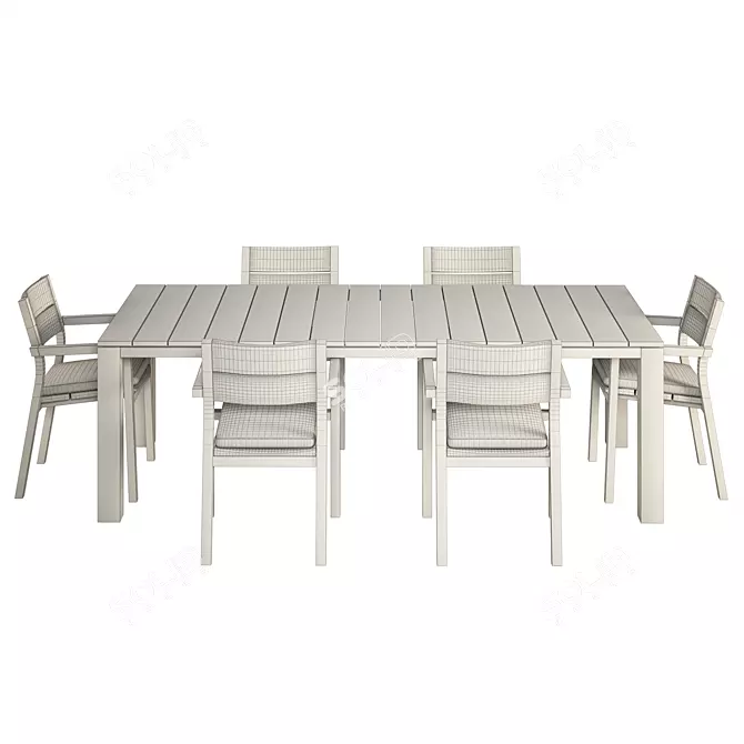 Premium KOS Outdoor Dining Set 3D model image 3