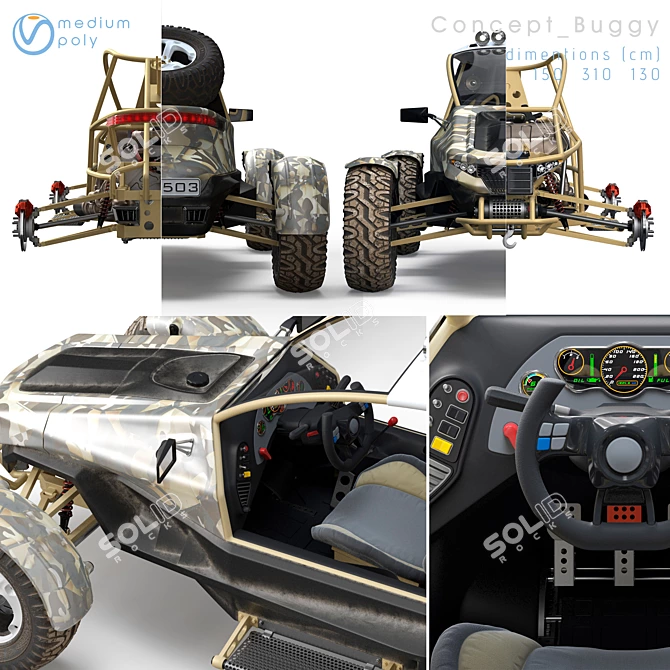 Off-Road Buggy Model Kit 3D model image 3