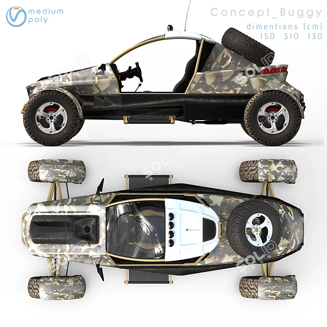 Off-Road Buggy Model Kit 3D model image 4