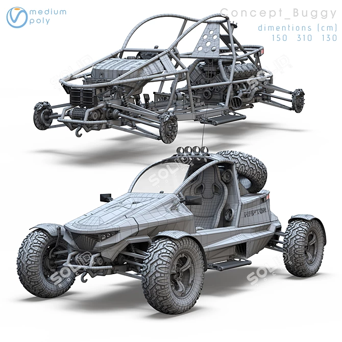 Off-Road Buggy Model Kit 3D model image 7