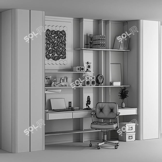 Multifunctional Workplace Setup 3D model image 5