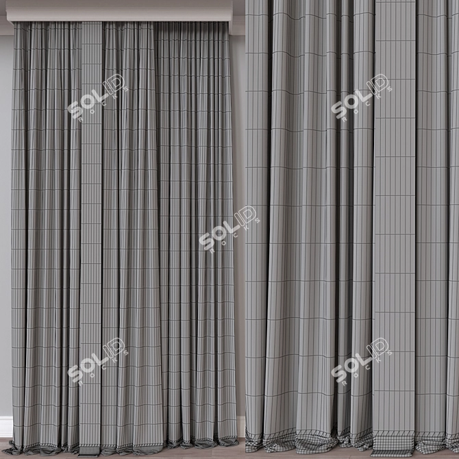  Modern 3D Curtain Model 3D model image 4