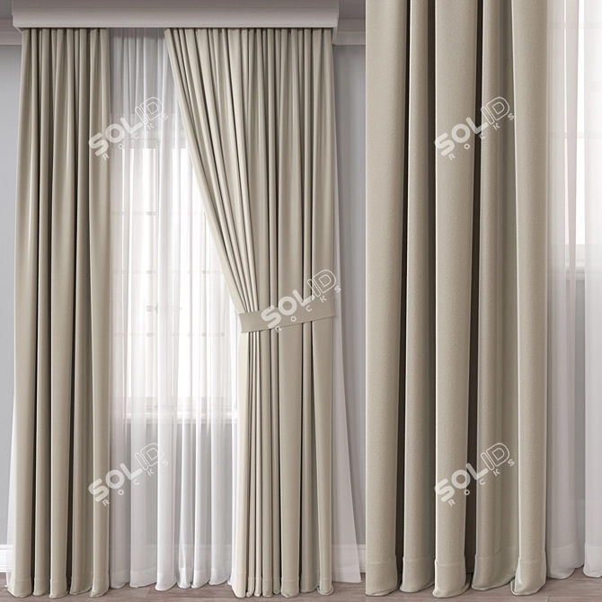 Rendered Curtain Model 725 3D model image 1