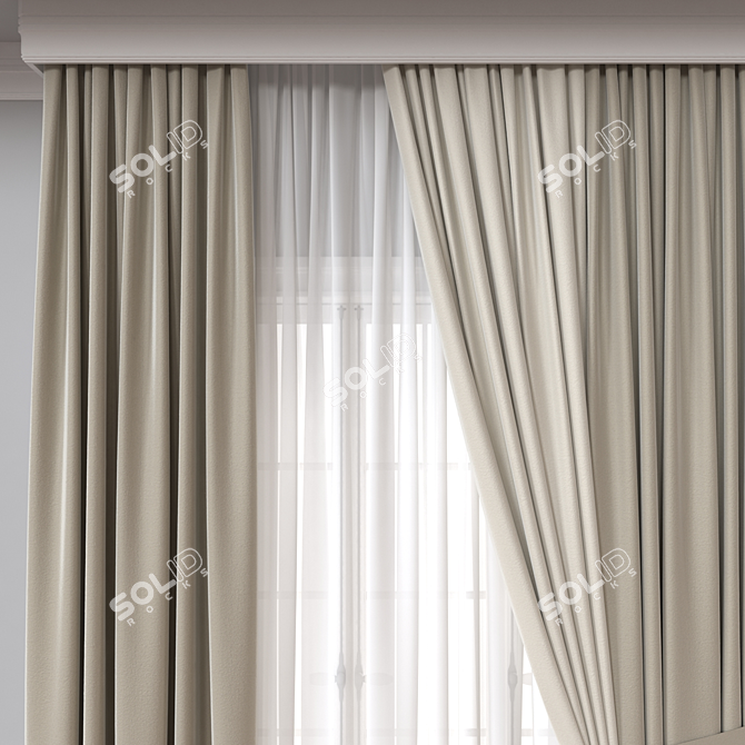 Rendered Curtain Model 725 3D model image 2