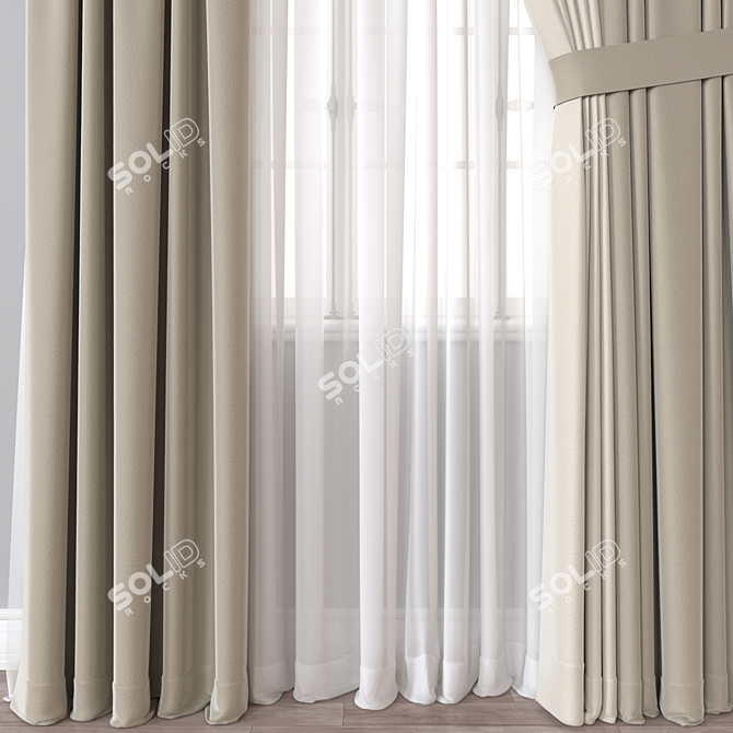 Rendered Curtain Model 725 3D model image 3