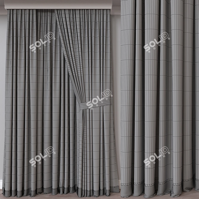 Rendered Curtain Model 725 3D model image 4