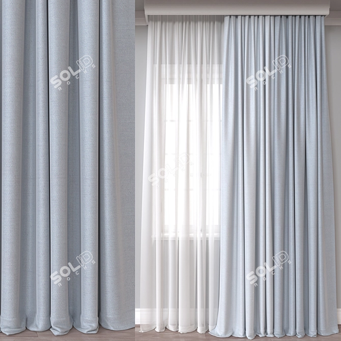 Textured 3D Curtain Model Mesh 3D model image 1