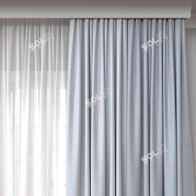 Textured 3D Curtain Model Mesh 3D model image 2