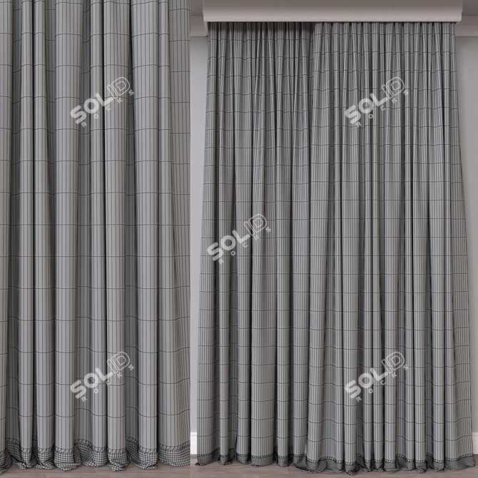 Textured 3D Curtain Model Mesh 3D model image 4