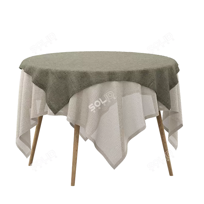 Linen Tablecloth Set with Accessories 3D model image 4