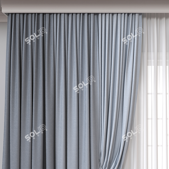 Window Curtain 3D Model Kit 3D model image 3