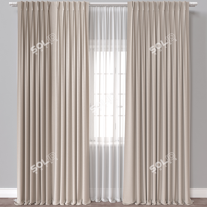 Window Curtain 3D Model Polys: 83586 verts:86542 3D model image 1