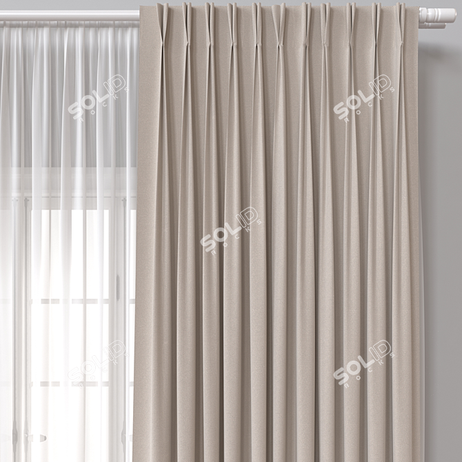 Window Curtain 3D Model Polys: 83586 verts:86542 3D model image 3