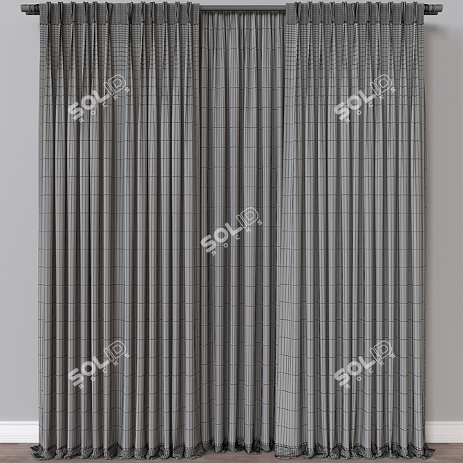 Window Curtain 3D Model Polys: 83586 verts:86542 3D model image 4