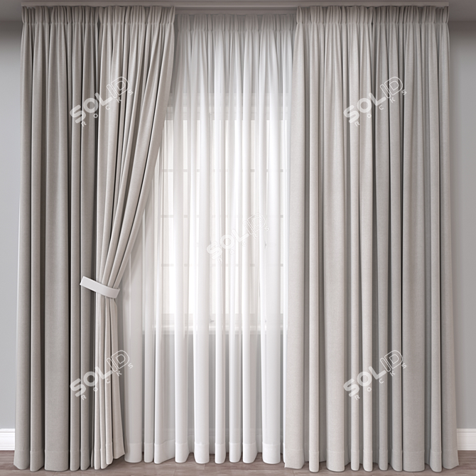 Versatile 3D Curtain Models Set 3D model image 1