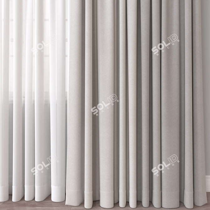 Versatile 3D Curtain Models Set 3D model image 2