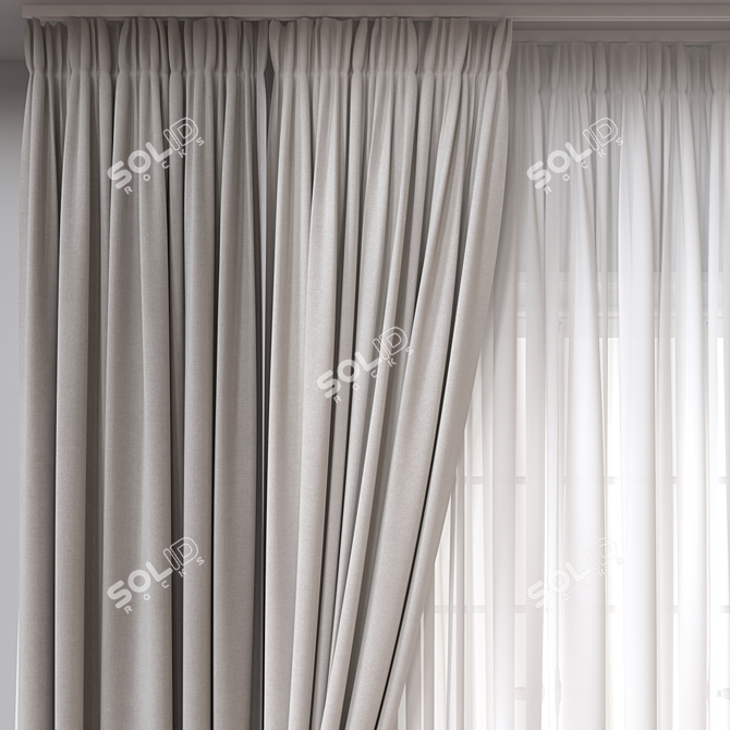 Versatile 3D Curtain Models Set 3D model image 3