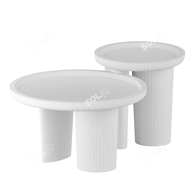 Baxter Calix Coffee Table Set 3D model image 2