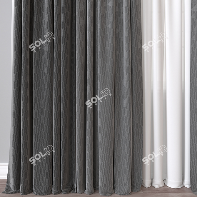 Versatile 3D Curtain Model: 734 3D model image 2