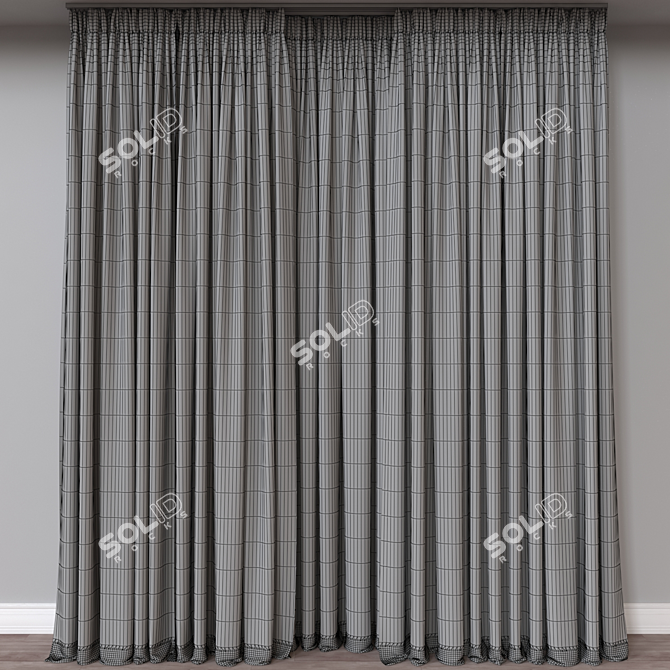 Versatile 3D Curtain Model: 734 3D model image 4