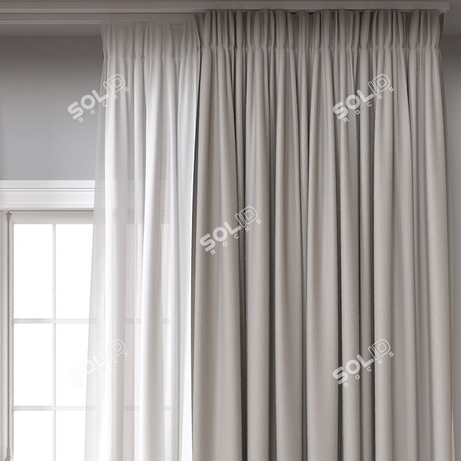 Luxury Curtain 3D Model 3D model image 3