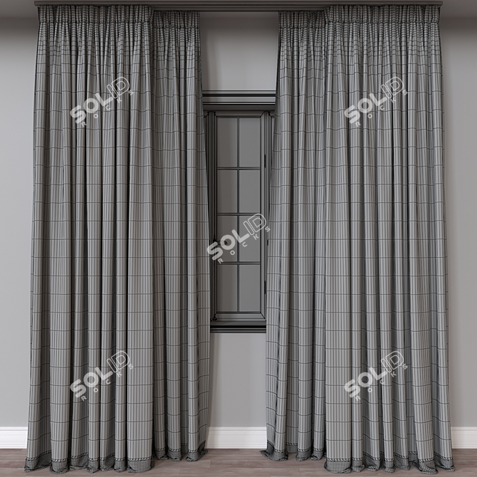 Luxury Curtain 3D Model 3D model image 4