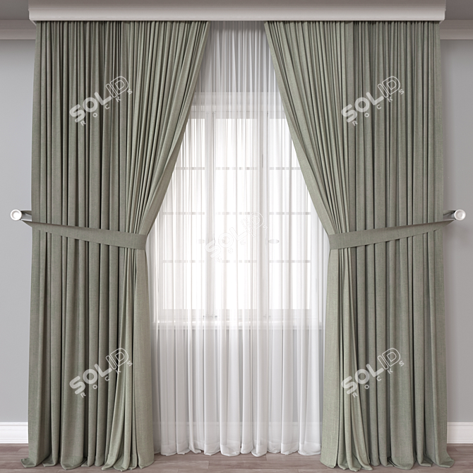 Elegant Curtain Model 736 3D model image 1