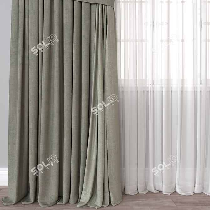 Elegant Curtain Model 736 3D model image 2