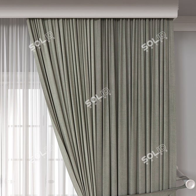 Elegant Curtain Model 736 3D model image 3