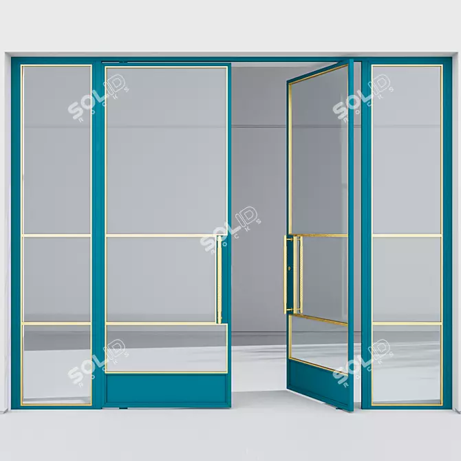 Premium Aluminium Door 348 3D model image 1
