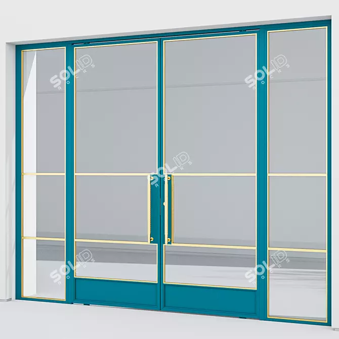 Premium Aluminium Door 348 3D model image 2