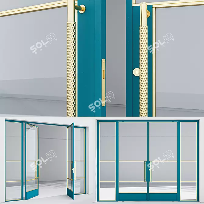 Premium Aluminium Door 348 3D model image 3