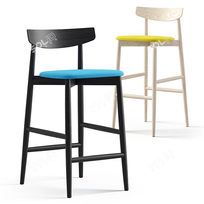 Modern Turbosmooth Claretta Stool 3D model image 1