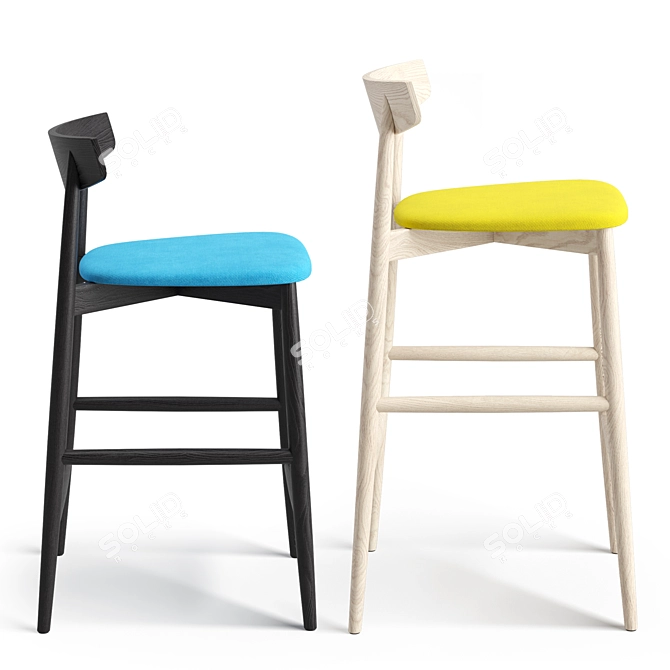 Modern Turbosmooth Claretta Stool 3D model image 3