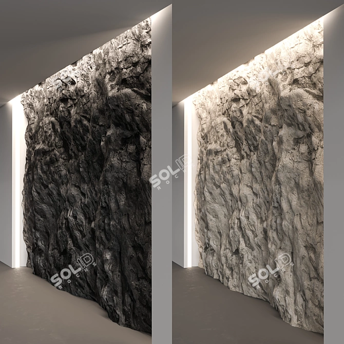 Geometric Rock Wall Decor 3D model image 2