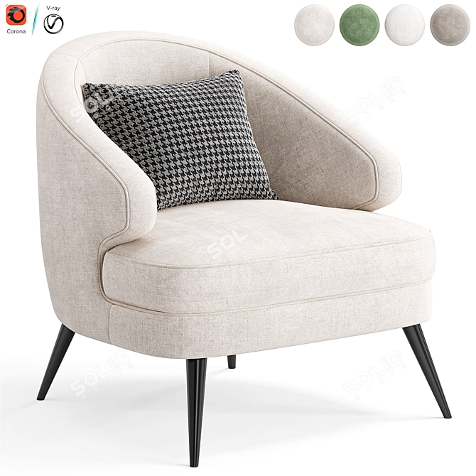 Stylish Peter Armchair 2015 modern 3D model image 1